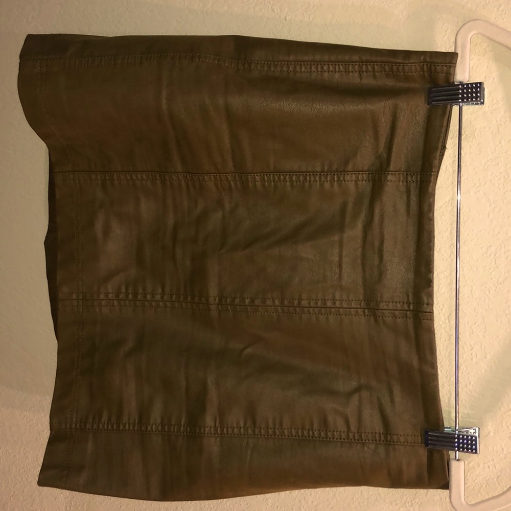 Green mini skirt